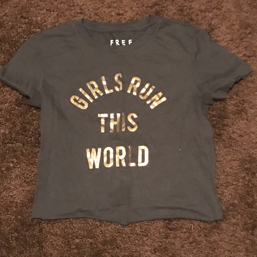 Grey Graphic Crop Top